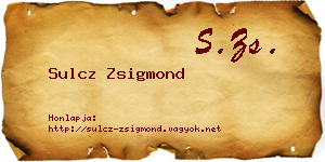 Sulcz Zsigmond névjegykártya